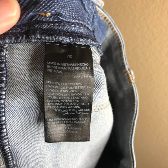 White House Black Market Women's The Skinny Crop Jeans Pearl Accent Blue~Size 00 - Picture 9 of 9